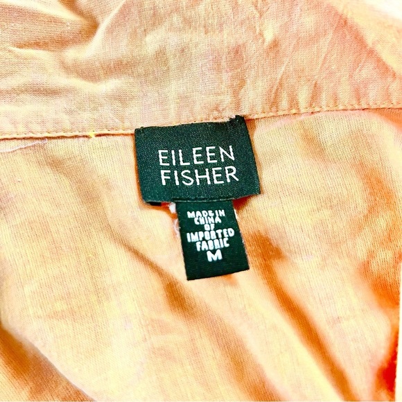 Eileen Fisher Sunburnt orange Cotton Button Up Top - Picture 11 of 11